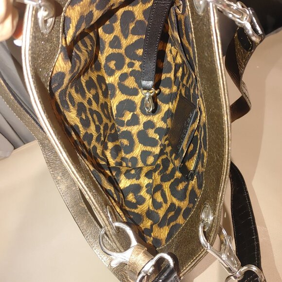 Brighton Signature Purr Fectly Fabulous Cat Embroidered Tote Bag  Leopard Lining - Picture 8 of 14